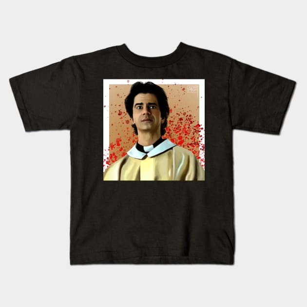 Midnight Mass - Father Paul (Monsignior Pruitt) Kids T-Shirt by AussieDrawzz